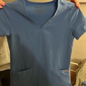 Figs ceil blue two pocket scrub top